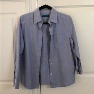 Vintage Karen Scott boxy relaxed fit 100% cotton thick chambray oxford button up